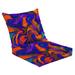 Outdoor Deep Seat Cushion Set 24 x 24 Abstract Hand Drawing Marble Textured Liquid Fluid Wavy Fluid Seamless Deep Seat Back Cushion Fade Resistant Lounge Chair Sofa Cushion Patio Furniture Cushion