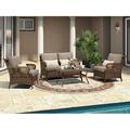 durable LEAF 11-Piece Retro Patio Furniture Sets with All-Weather Rattan Outdoor Sofa Set for 5 and Six-seat Patio Dining Set