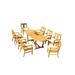 Grade-A Teak Dining Set: 8 Seater 9 Pc: 94 Mas Oval Trestle Leg Table And 8 Osborne Arm Chairs Outdoor Patio WholesaleTeak #51OS1309