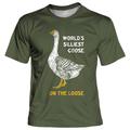 World's Silliest Goose on the Loose Designer Retro Vintage Men's 3D Print T shirt Tee Tee Top Sports Outdoor Holiday Going out T shirt Black Burgundy Navy Blue Short Sleeve Crew Neck Shirt Summer