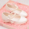 Girls' Heels Dress Shoes Flower Girl Shoes Princess Shoes School Shoes Faux Leather Portable Breathability Non-slipping Princess Shoes Big Kids(7years ) Little Kids(4-7ys) Gift Daily Walking Bowknot