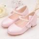 Girls' Heels Dress Shoes Flower Girl Shoes Princess Shoes School Shoes Faux Leather Portable Breathability Non-slipping Princess Shoes Big Kids(7years ) Little Kids(4-7ys) Gift Daily Walking Bowknot