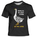 World's Silliest Goose on the Loose Designer Retro Vintage Men's 3D Print T shirt Tee Tee Top Sports Outdoor Holiday Going out T shirt Black Burgundy Navy Blue Short Sleeve Crew Neck Shirt Summer