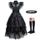 Wednesday Addams Addams family Wednesday Dress Cosplay Costume Women's Girls' Movie Cosplay Punk Gothic Halloween Masquerade Dress Waist Belt