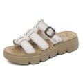 Women's Sandals Orthopedic Sandals Gladiator Sandals Roman Sandals Outdoor Daily Wedge Open Toe Casual Comfort Cowhide Loafer Green Beige