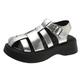 Women's Sandals Gladiator Sandals Roman Sandals Fisherman Sandals Outdoor Daily Chunky Heel Closed Toe Casual Comfort PU Silver Black Brown