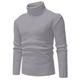 Men's Sweater Pullover Sweater Jumper Turtleneck Sweater Knit Knitted Solid Color Turtleneck Stylish Casual Daily Clothing Apparel Fall Winter Black Light Grey S M L
