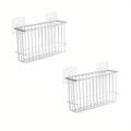 2pcs Storage Racks Metal Wire Storage Basket Wall Hanging Basket Wall Mounted Organizer Basket for kitchen Office Pantry Bathroom Cabinet Kitchen Organizers and Storage Kitchen Accessories