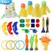 Funnytoys Pool Games Diving Toys Set 27 Pcs for Kids Ages 3-12 Summer Underwater Toys with Storage Bag Toddler Gifts for Boys Girls Water Gun Included