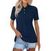 Susanny Womenâ€™s Short Sleeve Polo Shirt Performance Golf Polo Shirt Active Top Tee Shirt Navy L