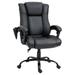 ZQRPCA 6-Point Vibration Massage Office Chair Reclining PU Leather Desk Chair with Adjustable Height - Black