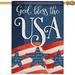 YCHII God Bless the USA Patriotic Memorial Day Garden Flag Double Sided American July 4th Decorative House Yard Outdoor Flag Red Blue White Star Stripe Decor Home Outside Decoration