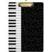 GZHJMY Vintage Piano Keys and Musical Symbols Clipboards for Kids Student Women Men Letter Size Plastic Low Profile Clip 9 x 12.5 in Whiteboard Clipboards