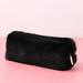 EQWLJWE Plush Pencil Case for Students Fuzzy Pencil Case Cute Solid Color Pencil Holder Soft Pencil Case Cozy Pencil Bag Makeup Pouch Storage Bags for Capacity School Supplies Black