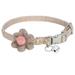 Pet Pig Collar Adjustable Pet Cute Polyester Collar with Artificial Flower and BellCoffee Color