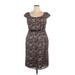 Adrianna Papell Casual Dress: Brown Jacquard Dresses - Women's Size 20