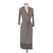 Lane Bryant Casual Dress - Midi Collared 3/4 Sleeve: Brown Dresses - Women's Size 14 Plus