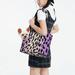 LNWH Purple Leopard Print Animal Pattern Dog Carrier Bag Pet Dog Carrier Purse Foldable Waterproof Pet Tote Bag for Cat and Small Dog