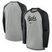 Men's Nike Heather Gray/Black Cincinnati Reds Authentic Collection Game Time Raglan Performance Long Sleeve T-Shirt