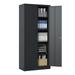 72 H Metal Garage Storage Cabinet Black Tool Steel Locking Cabinet With Doors And 4 Shelves Tall Cabinets For Garage Storage Systems Lockable File Cabinet For Home Office Classroom/Pantry