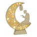 TERGAYEE Eid Crafts Night Light Handmade 3D Wooden Moon Star LED Lights Decor Home Party Bedroom Eid Ornaments Gift for Muslims