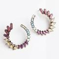 J. Crew Jewelry | Newcrystal Hoop Earrings | Color: Purple/Yellow | Size: Os