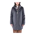 Moorer, Jackets, female, Gray, L, Wool and Feather Coat Abete-Le