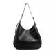 Prada Hobo Bags - Large Leather Shoulder Bag With Topstitching - black - Hobo Bags for ladies