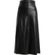 Sommerrock URBAN CLASSICS "Damen Ladies Synthetic Leather Midi Skirt" Gr. L, schwarz (black) Damen Röcke