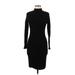 Abercrombie & Fitch Casual Dress - Bodycon High Neck Long sleeves: Black Solid Dresses - Women's Size Medium