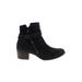 Paul Green Ankle Boots: Black Solid Shoes - Women's Size 7 - Round Toe