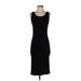 Linda Allard Ellen Tracy Casual Dress - Midi Scoop Neck Sleeveless: Black Print Dresses - Women's Size Small