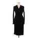 H&M Casual Dress - Sheath V Neck Long sleeves: Black Print Dresses - Women's Size X-Large