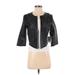 Calvin Klein Faux Leather Jacket: Short Black Print Jackets & Outerwear - Women's Size Small