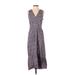 J.Crew Casual Dress - Wrap: Purple Marled Dresses - Women's Size 4