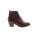FRYE Ankle Boots: Chelsea Boots Stacked Heel Boho Chic Brown Print Shoes - Women's Size 7 - Almond Toe