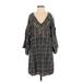 Blue Rain Casual Dress - Shift V-Neck 3/4 sleeves: Green Dresses - Women's Size 1