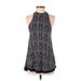 GXF by Gentle Fawn Casual Dress - Mini Mock Sleeveless: Blue Print Dresses - Women's Size X-Small