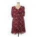 Tanya Taylor Casual Dress - Wrap: Red Floral Motif Dresses - Women's Size 20