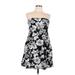 Old Navy Casual Dress - Party Open Neckline Sleeveless: Black Floral Dresses - Women's Size Large