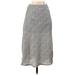Sienna Sky Casual Midi Skirt Long: Gray Tweed Bottoms - Women's Size Small