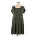 Old Navy Casual Dress - Shift Scoop Neck Short sleeves: Green Solid Dresses - Women's Size Large