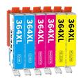 Hookink 364XL 364 Colour Ink Cartridges Multipack Compatible for HP 364 XL Compatible with 5510 5520 5522 5524 6510 6520 B8550 C5388 7510 7520 4620 4622 3070A (6-Pack)