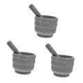 Alipis 3 Sets Manual Meshed Device Mortar Hand Meat Grinder Granite Mortar and Pestle Vanilla Flavoring Pestle Household Cutting Machine Plastic Pp Earth Tones