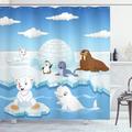 Shower Curtain Anti Mould Waterproof Polyester Fabric Washable Multicolor Small Animals Pattern 3D Shower Curtain 150x180 cm Shower Curtain for Bathroom Tubs Spa Wet Room