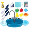 UPKOCH 3 Sets Kitchen Water Toy Toys Electric Sink Pretend Play Kid Toy Pretend Play Utensils Play Sink Sink with Running Water Kitchen Sink Pretend Play Dish Basin Child Abs Cosplay