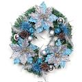 MH Christmas Wreath Christmas Wreath - Christmas Decoration 40cm Gold Blue Cut Decoration Christmas Wreath Christmas Decoration Wreath Christmas tree