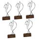 ABOOFAN 5pcs Abstract Figure Candlestick Home Decoration House Ornaments Christmas Ornaments Wedding Table Ornament Abstract Sculpture Candlestick Wooden Wrought Iron Banquet Combination