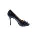 Jimmy Choo Heels: Slip-on Stilleto Minimalist Black Solid Shoes - Women's Size 39 - Peep Toe