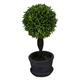 SmPinnaA Artificial Plants Indoor Artificial Plastic Mini Plants Unique Fake Fresh Green Grass Flower Topiary Tree in Gray Pot for Home Decor Simulation Plant Potted